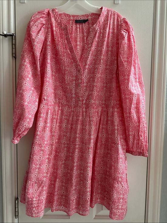 Vineyard Vines Dresses & Skirts - Vineyard Vines Pink Mini Tiered Cotton Dress L Resortwear Lightweight Coastal